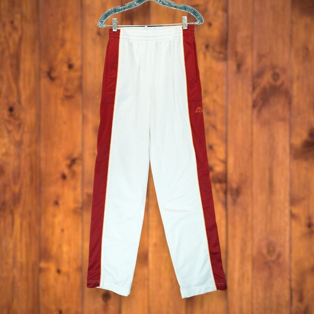 Kappa Mens Track‎ Pants Size Small White / Red Retro Y2K Retro